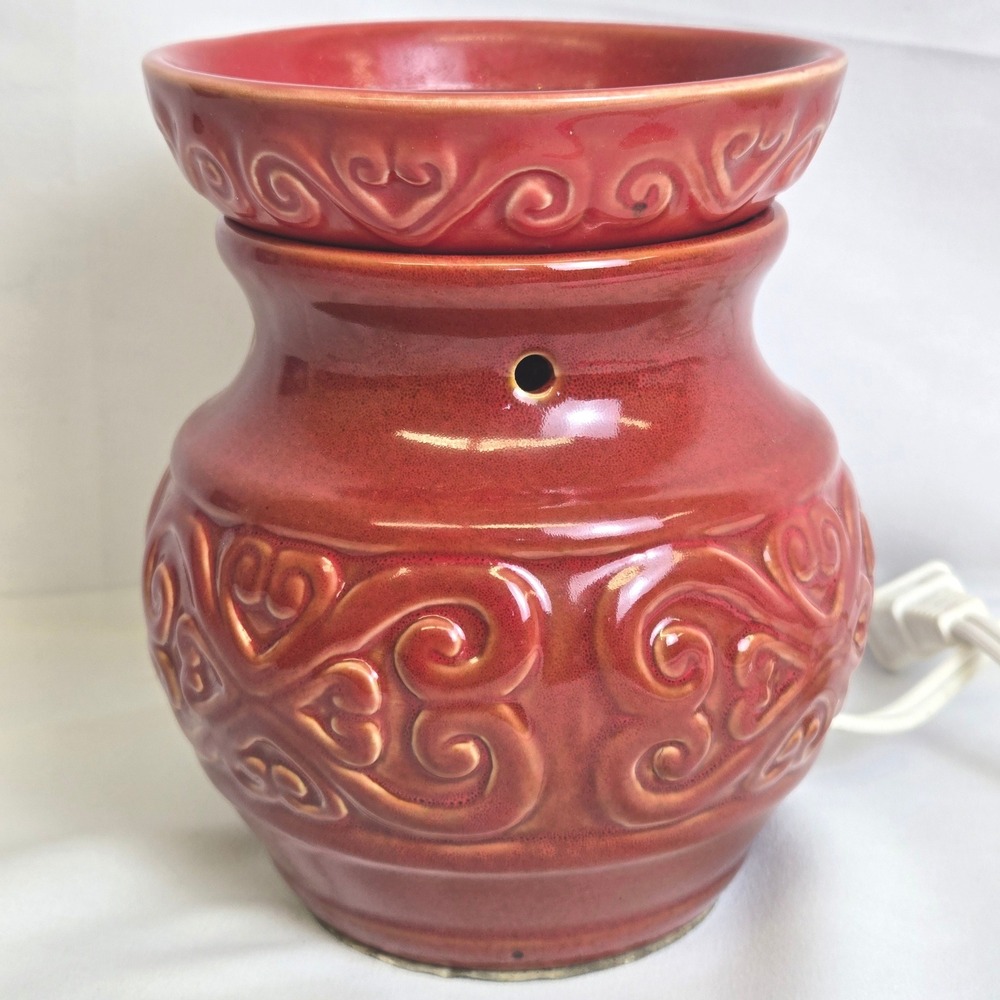 Hosley Ceramic Electric Fragrance Warmer,‎ Aromatherapy, 6", Red